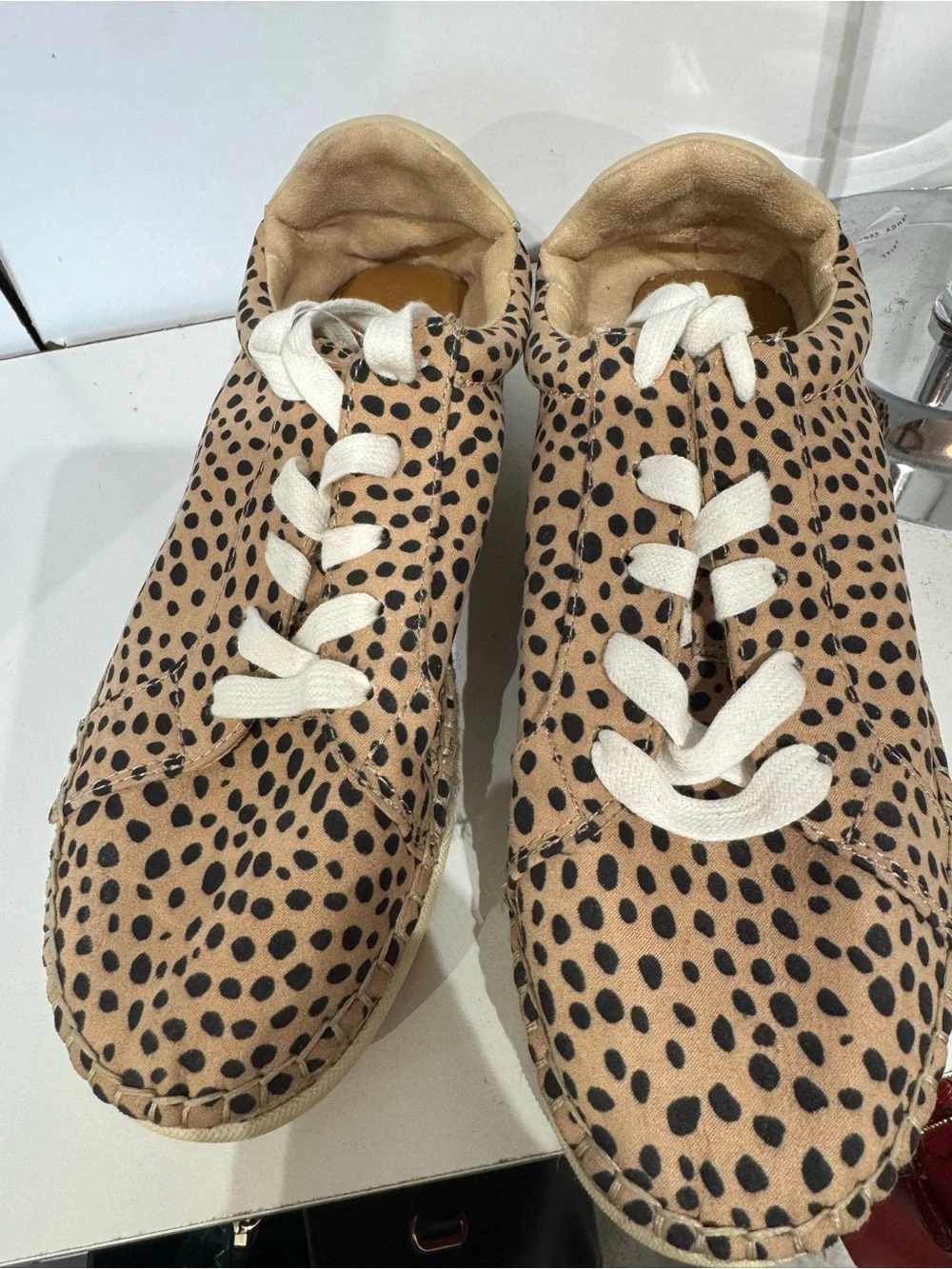 Leopard Print Espadrille Platform Sneaker - Tan & Black